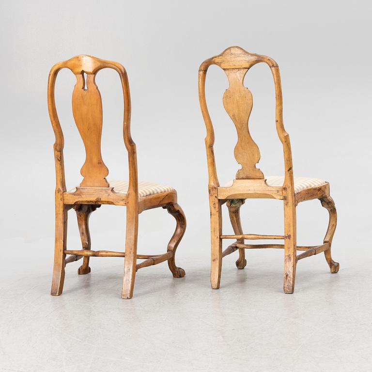 An assembled suite of ten rococo chairs, Western Sweden, later part 18th century.