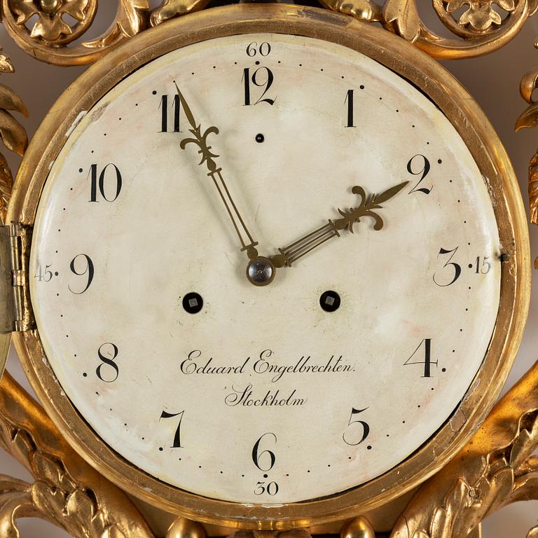 A late Empire wall clock by E. Engelbrechten.