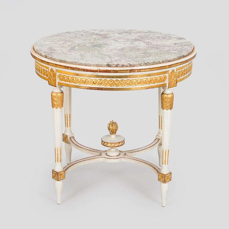 An 8-piece Gustavian style furniture set, late 19th century.