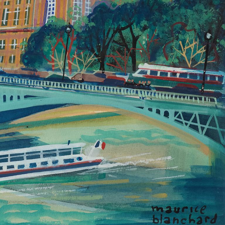 Maurice Blanchard, "Paris L'Hotel de Ville et la Seine".