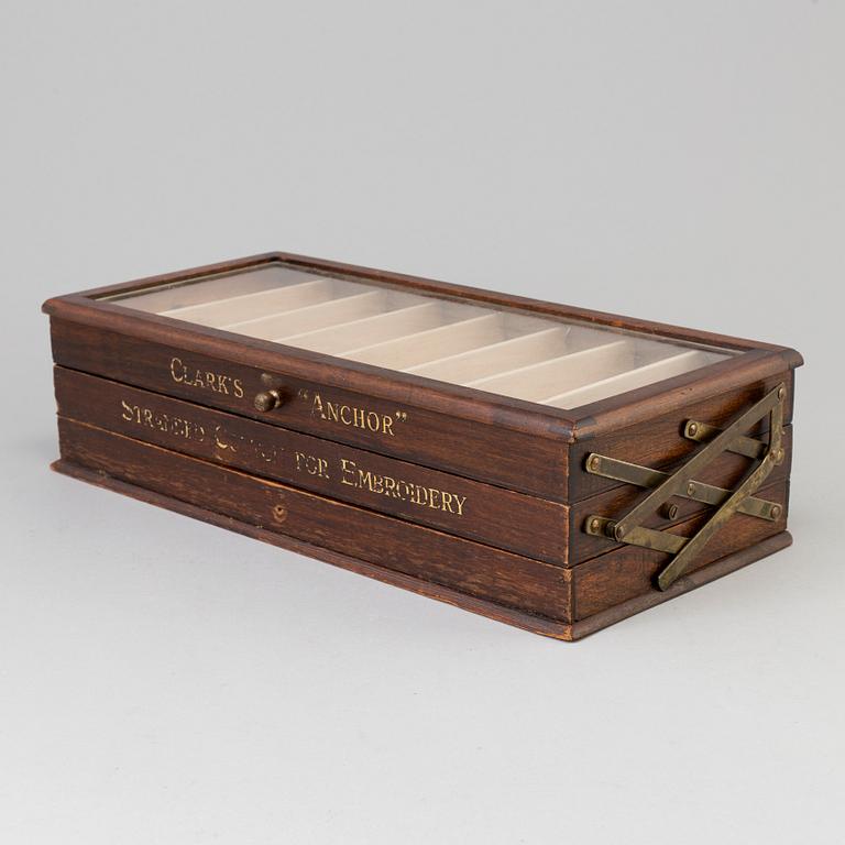 A sewing box 'Anchor' by Clarks, early 20th century.