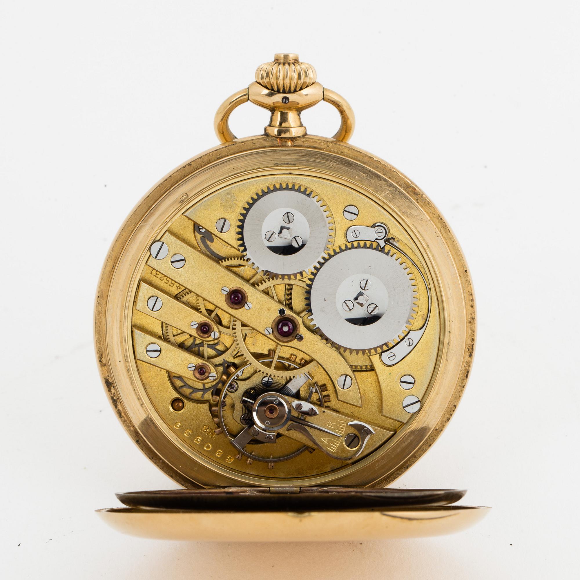 IWC, pocketwatch, 51.5 mm, hunting case.