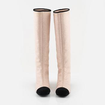 Chanel, a pair of sequin high boots, size 37.