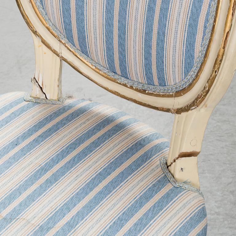 Four Gustavian chairs, late 18th Century.