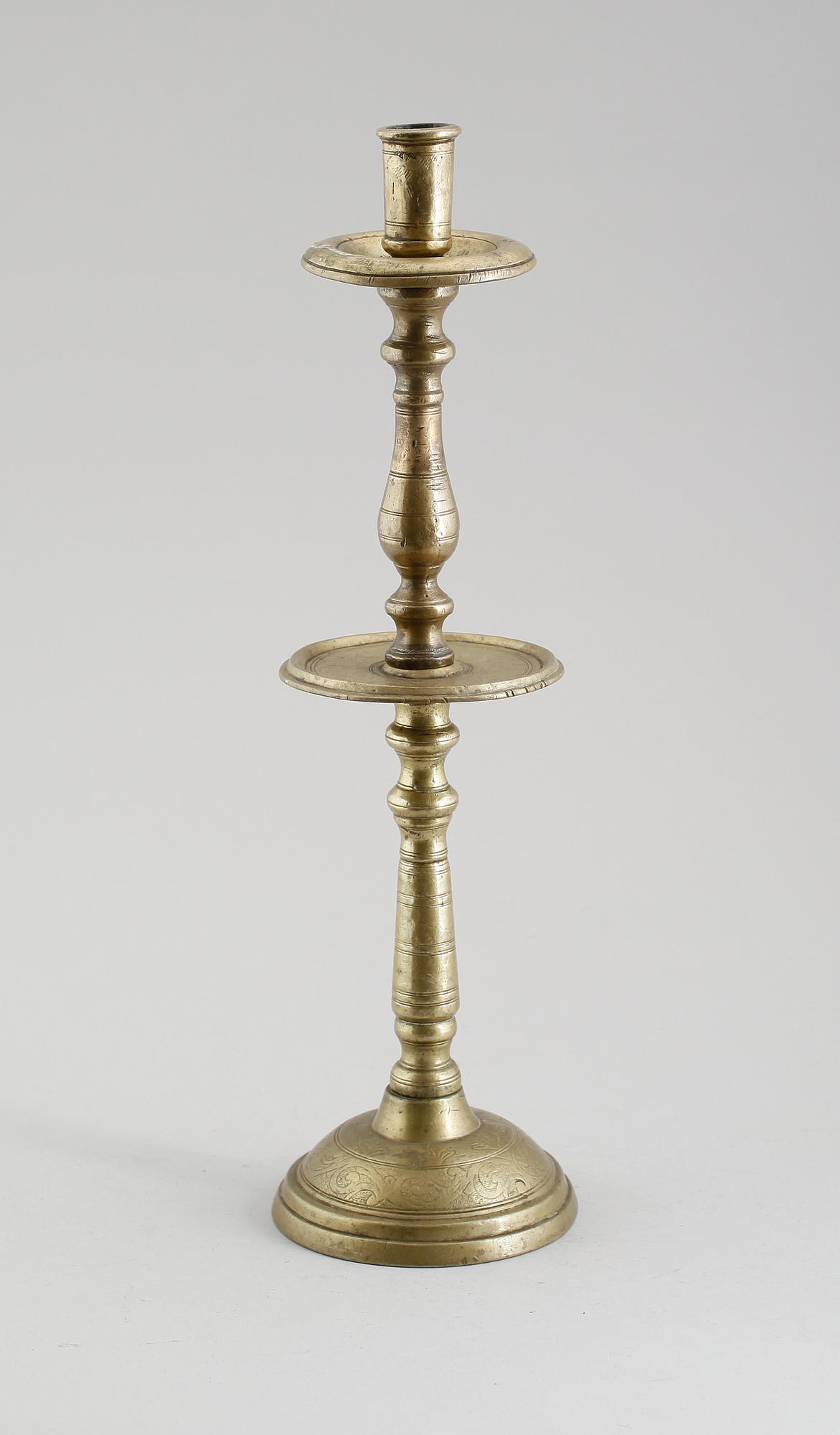 LJUSSTAKE, mässing, 1700-tal.