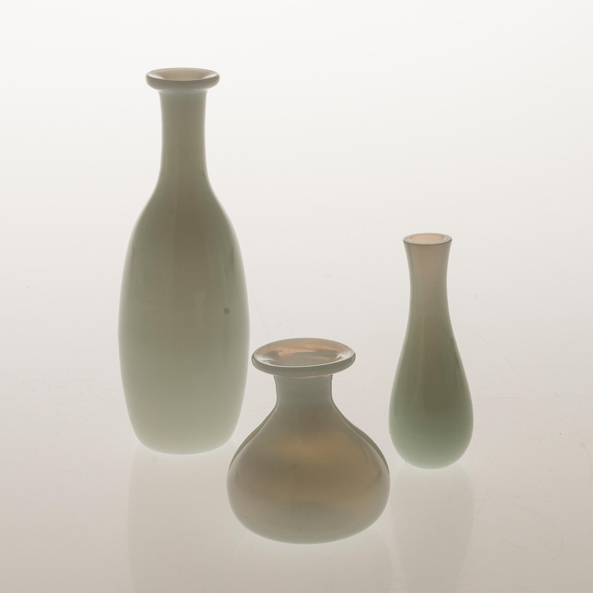 TAPIO WIRKKALA OPAALILASIPULLOJA 3 KPL. Signeerattuja.