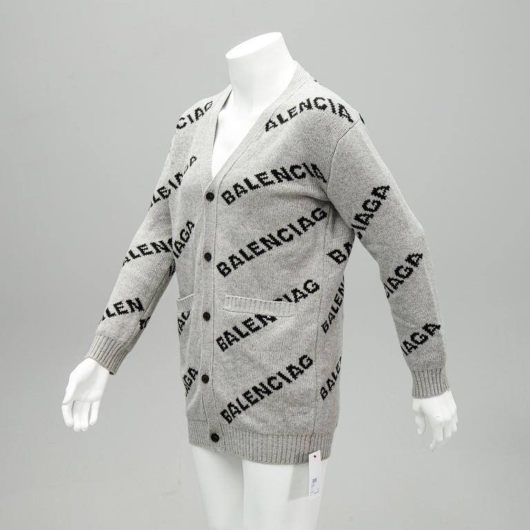 Balenciaga, a knitted wool and camel hair mix cardigan, size M.