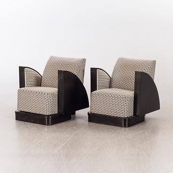 FÅTÖLJER ett par Art Deco 1940-tal.