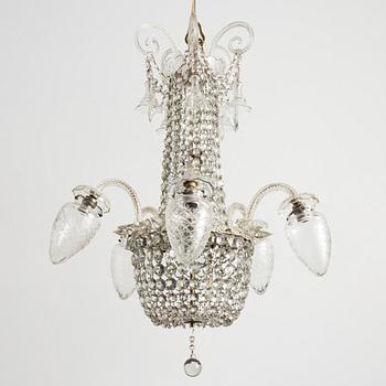 A cut-glass chandelier, first part 20th century.