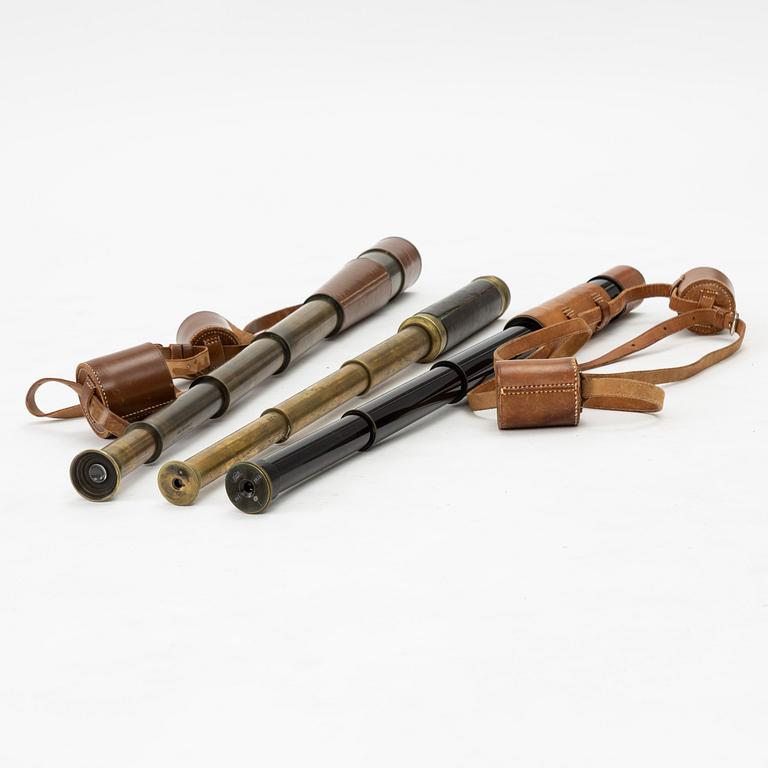 Three Telescopes. military, of which one by J L Rose Uppsala, 18th/19th century.