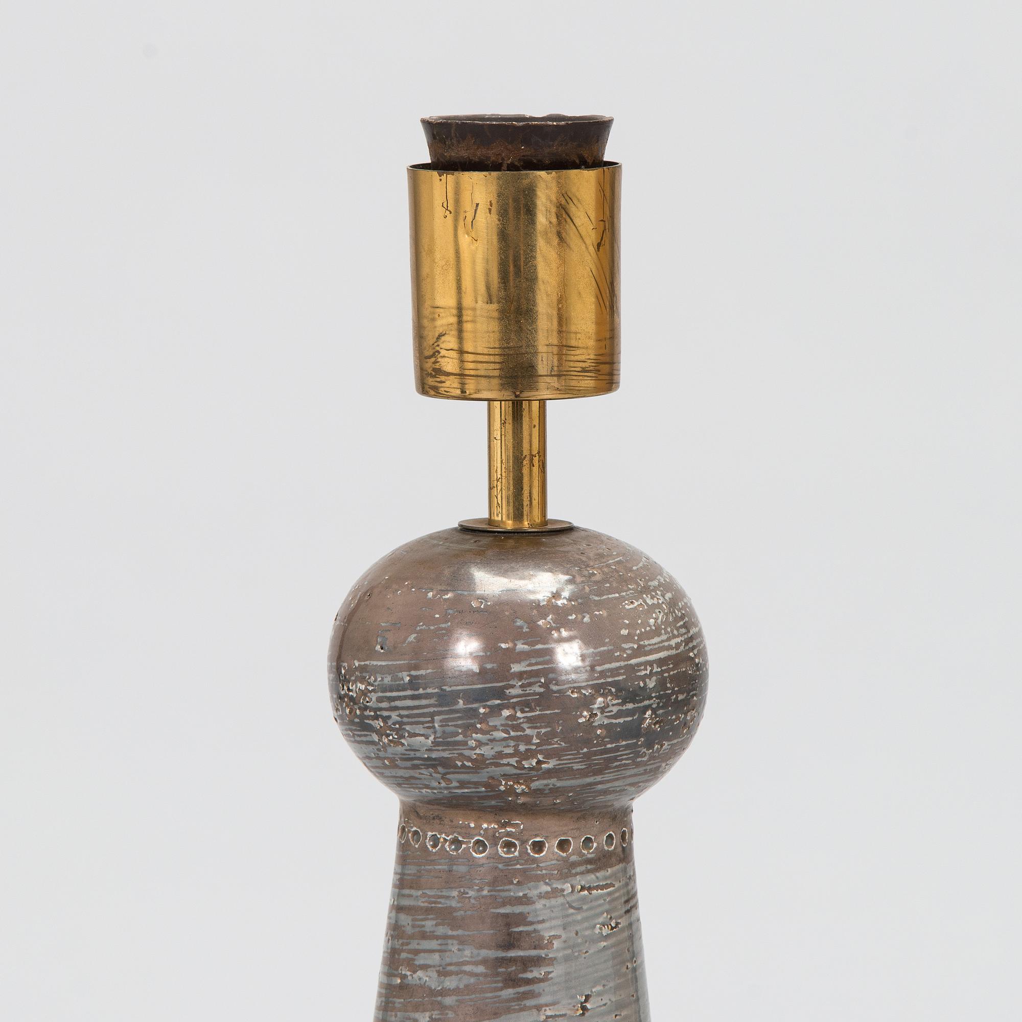 Aldo Londi, a mid-20th-century ceramic floor lamp /table lamp for Bitossi, Italy.