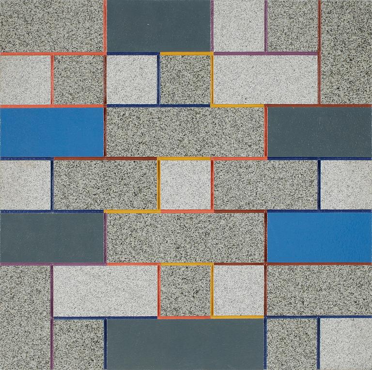 K G NILSON, blandteknik på granit, signerad och daterad 1990 a tergo.