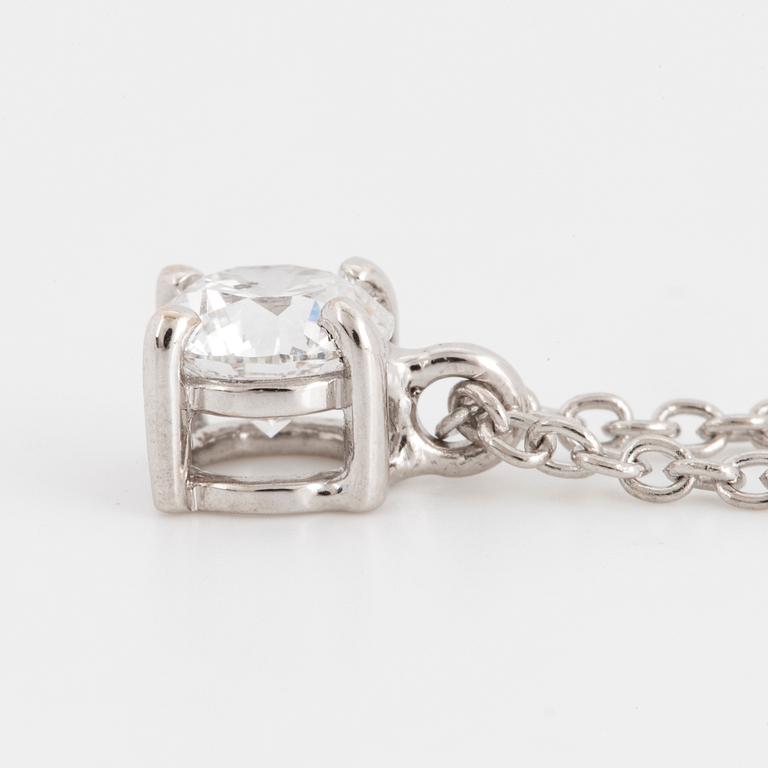 HALSBAND, med briljantslipad diamant, med certifikat.