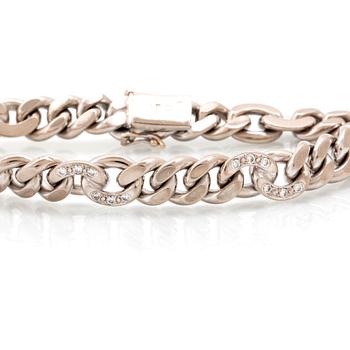 Armband pansarlänk 18K vitguld och briljanter ca 0,72 ct Hellströms guld 2003.