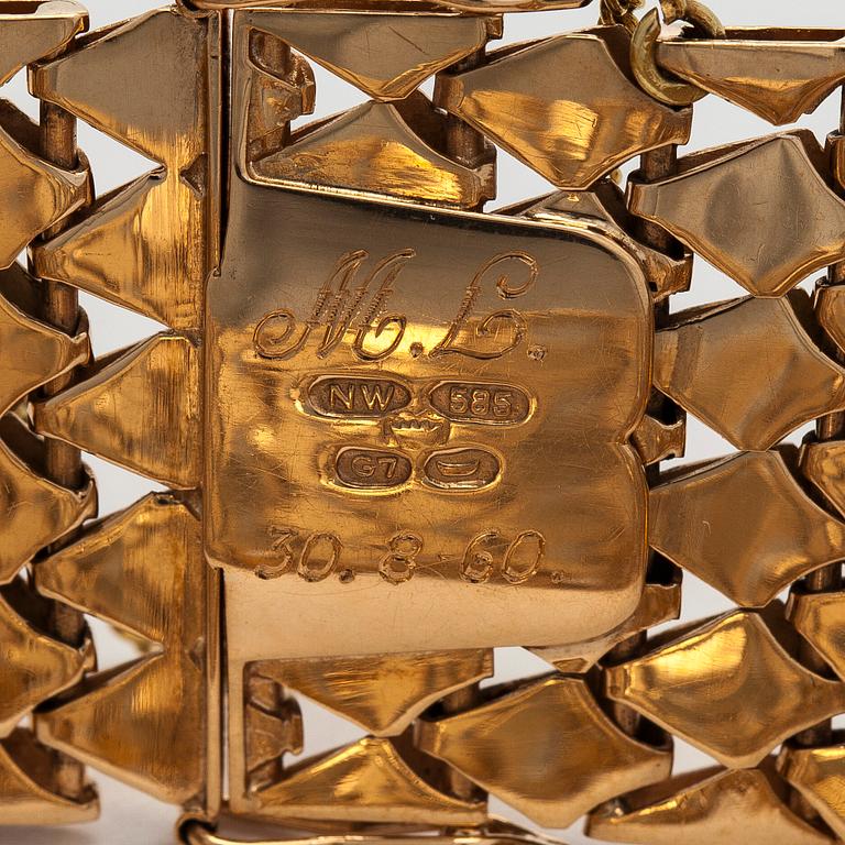 Armband, 14K guld, Westerback Helsingfors 1960.