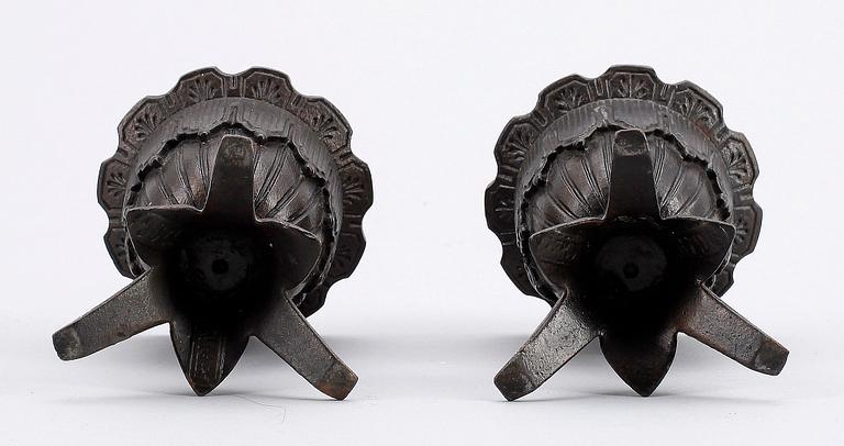 SALTKAR, ett par, gjutjärn, senempire, Tyskland, 1800-tal.