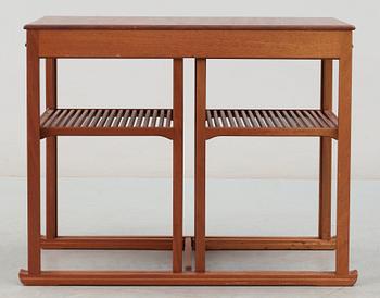 A Carl Malmsten teak set of occasional tables, manufactured by Åfors Möbelfabriks AB, Sweden.