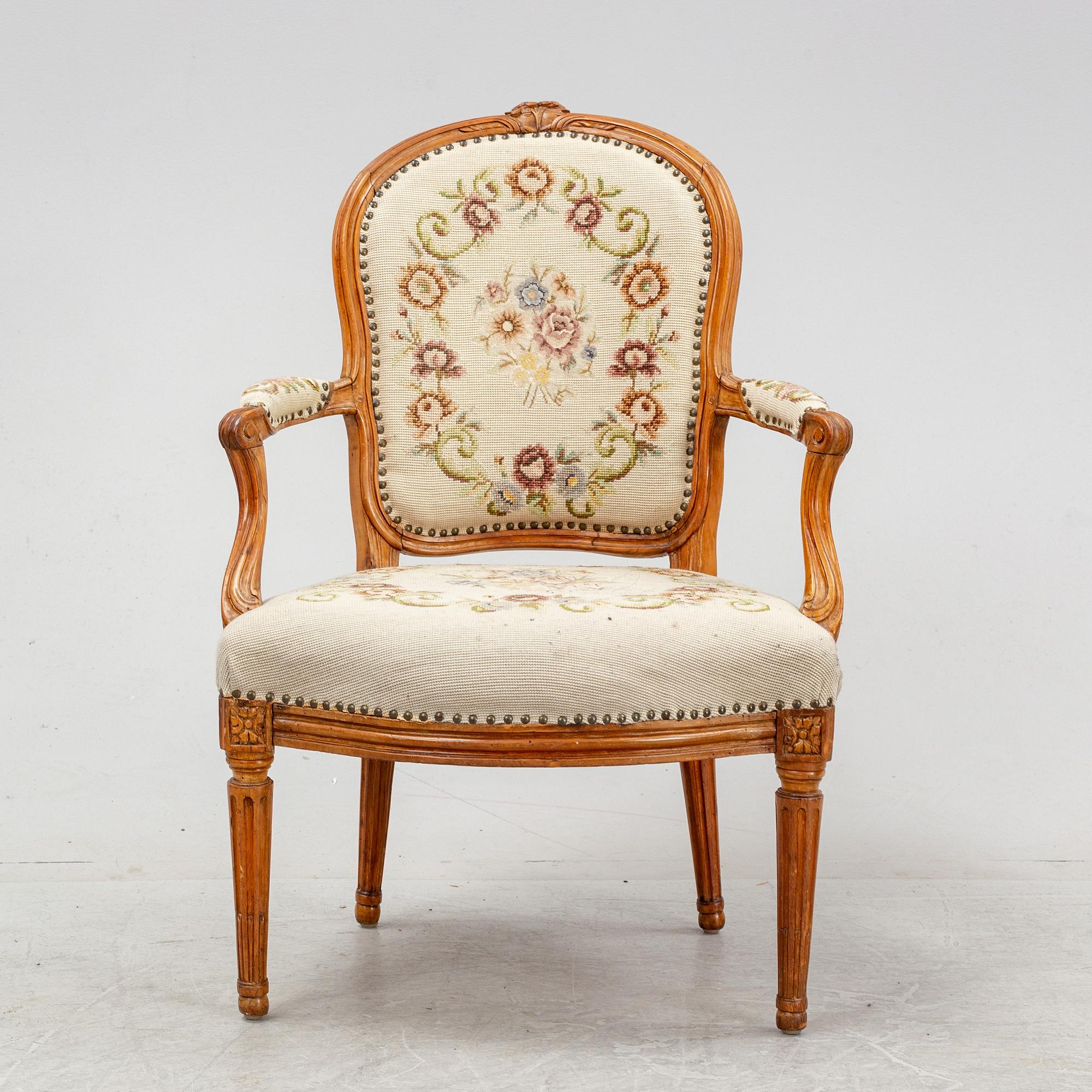 An armchair by Jean-René Nadal Paris 1756-70.