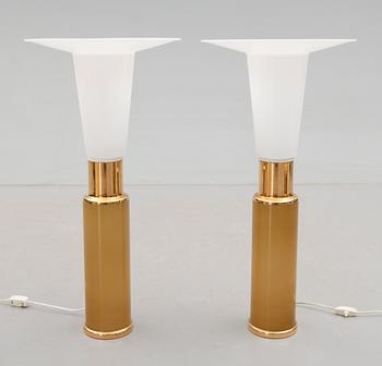 BORDSLAMPOR, 1 par, glas, Luxus, 1900-talets andra hälft.