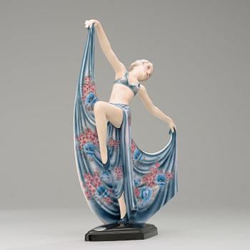 A Josef Lorenzl Art Deco figure, Goldscheider, Vienna 1930's.