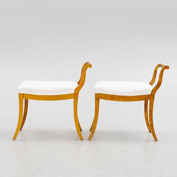 A Pair of Empire Stools, first half of the 19th Century.