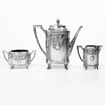 K. Andersson, a three piece silver coffee service, Stockholm 1914.