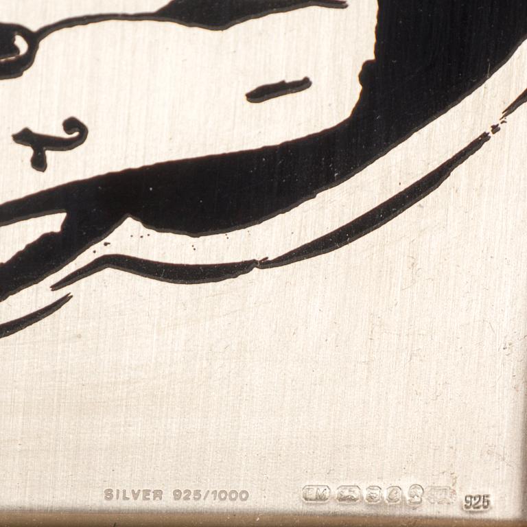 A sterling silver plaque after Salvador Dali. Franklin Mint, 1977.