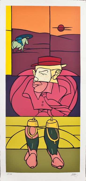 VALERIO ADAMI, färgserigrafi, signerad och numrerad 123/140.