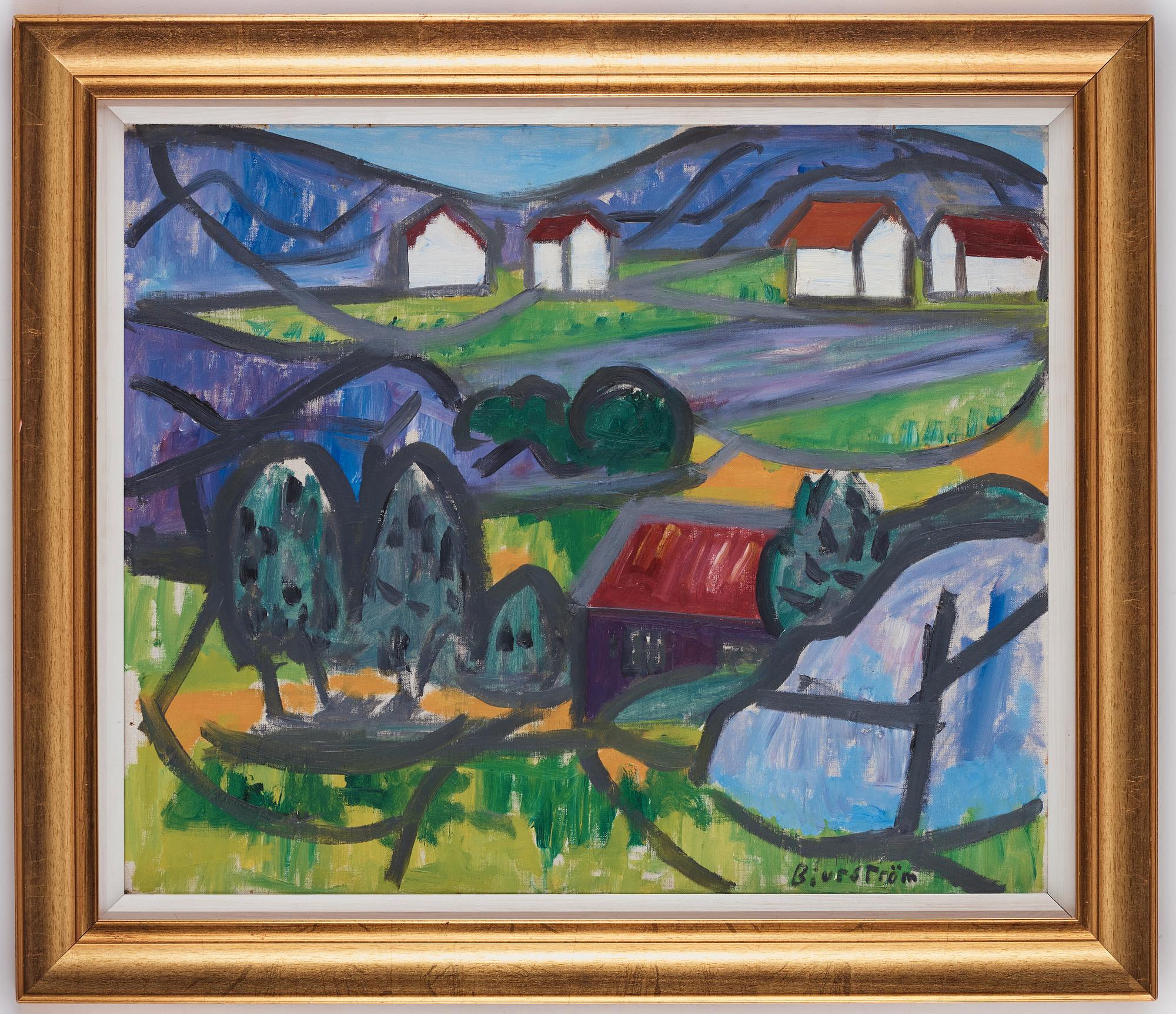 Tor Bjurström, Grönskande landskap med hus.