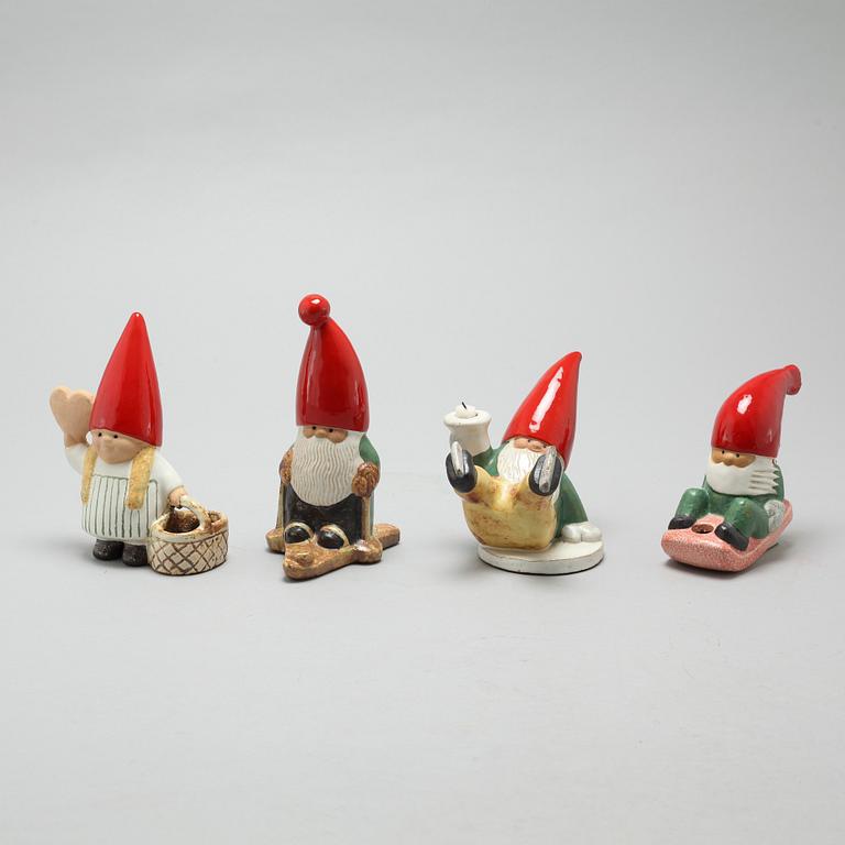 Four figurines by Lisa Larson, stoneware, Gustavsberg, K-Studio, end of the 20th century.