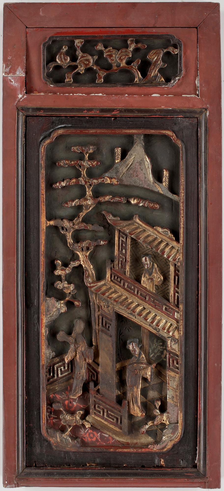 DÖRRFÄLT / PANELER, 4st, Asien, 1800-tal.