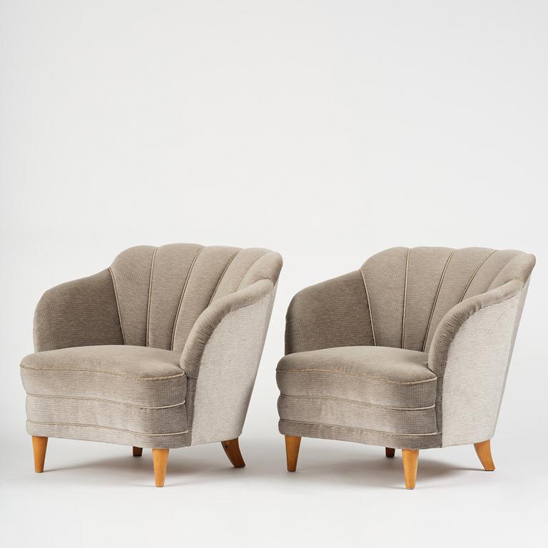 Swedish Modern, fåtöljer, ett par 1940-50-tal.