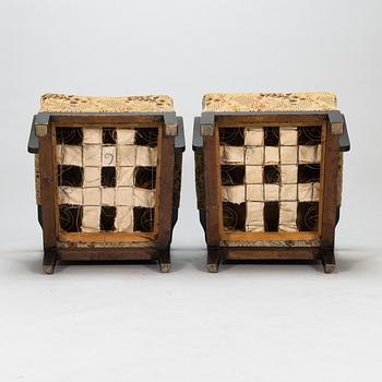 A pair of 1930s 'Panu' armchairs model 234, Asko Finland.
