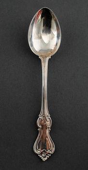 22 swedish silver spoons and one ladle, from the 19th and 20th century.