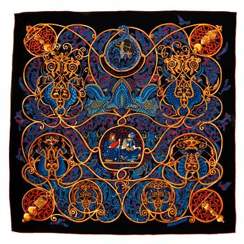 723. HERMÈS, a cashmere and silk shawl, "La Charmante aux Animaux".