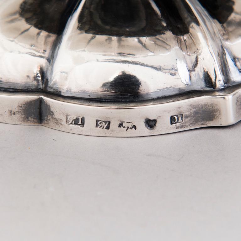 A silver sugar bowl and cream jug, mark of Johan Niclas Chorin, Kokkola and Anders Johan Holming, Hämeenlinna 1892.