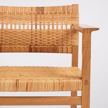 Børge Mogensen, a set of six oak and rattan 'BM61' chairs and a pair of BM62, Fredericia, Denmark, 1950s.