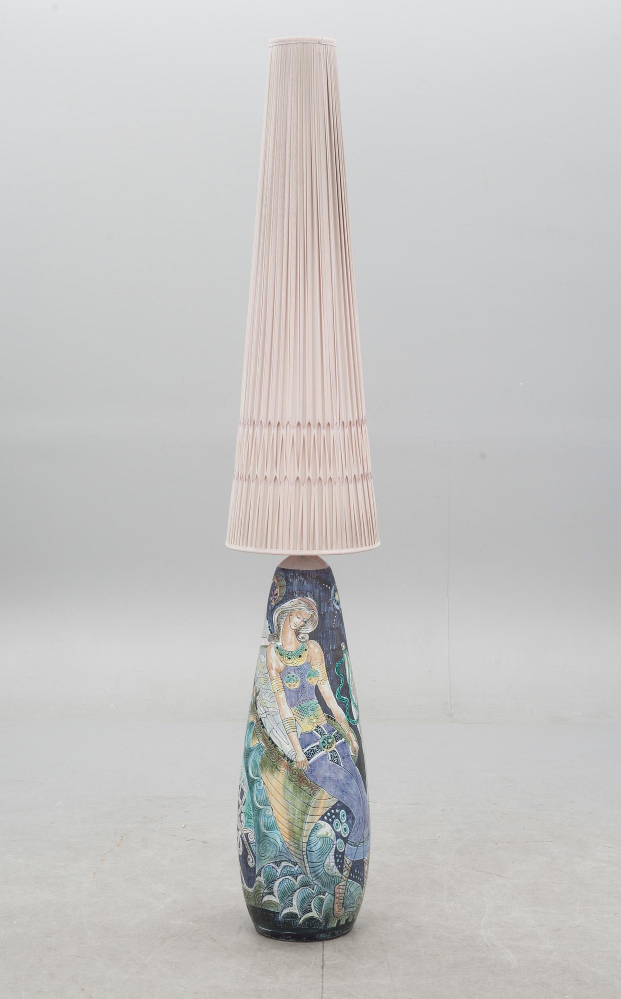 GOLVLAMPA, keramik, Marian Zawadzki, Tilgmans, 1950/60-tal.