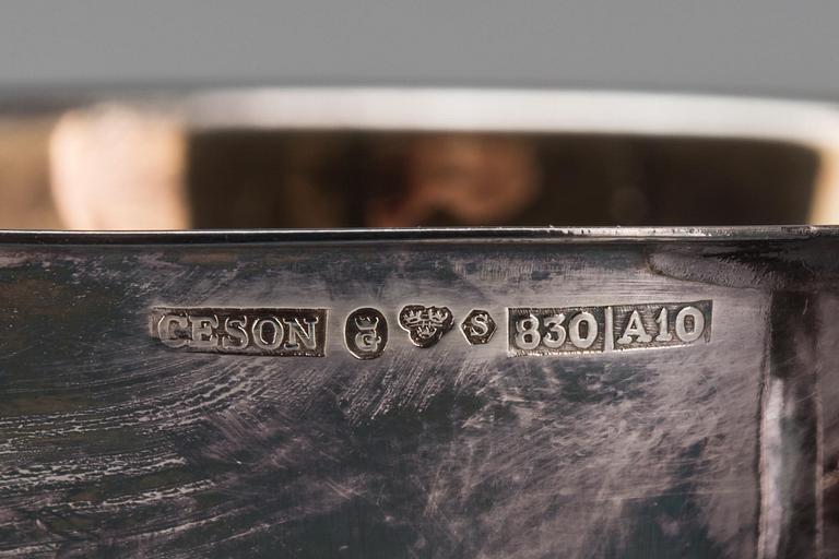 PUNSCHKOPPAR, 6+1 st, silverhalt 830. CESON, Göteborg, 1977. Vikt ca 218 g.