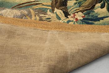 A tapestry, “La poesie pastoral”, tapestry weave, ca 251,5 x 283 cm, after Boucher, France 18th century.