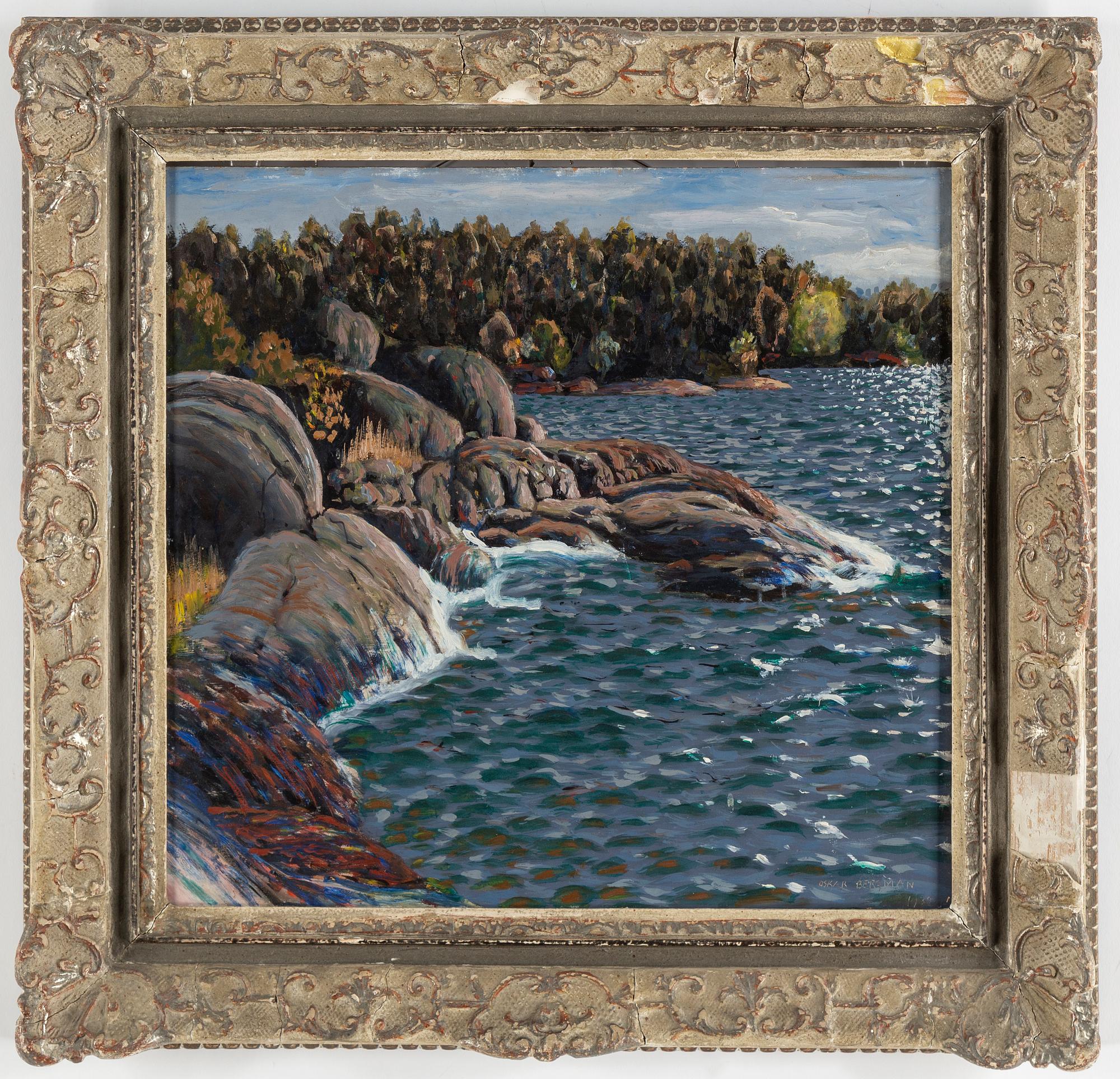 OSKAR BERGMAN, oil on panel, signed and dated 1939.