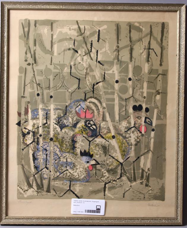 ACKE OLDENBURG, färglitografi, sign, provtryck.