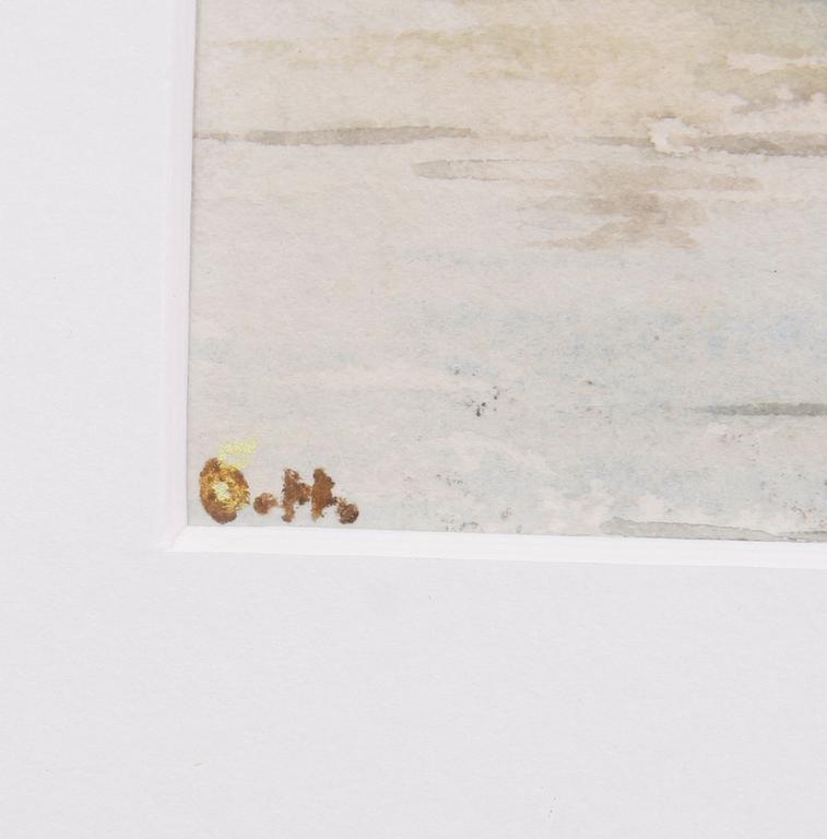 HERMELIN, OLOF. Akvarell. Monogramsign.