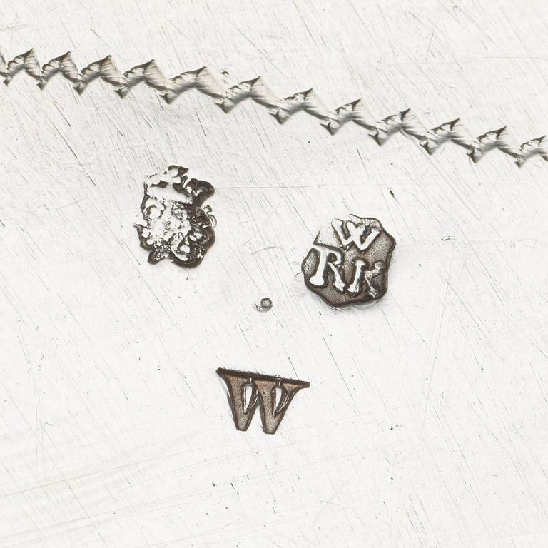 A Swedish early 18th century silver réchaud, marks of Rudolf Wittkopf, Stockholm 1709.