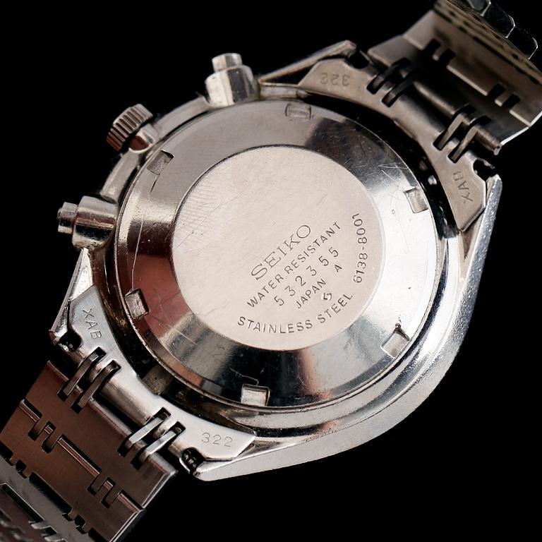 ARMBANDSUR, stål, Seiko Chronograph Automatic, sannolikt 1970-/80-tal.