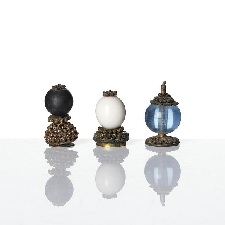 A group of 16 gilt-metal mandarin insignias, Qing dynasty, 19th century.