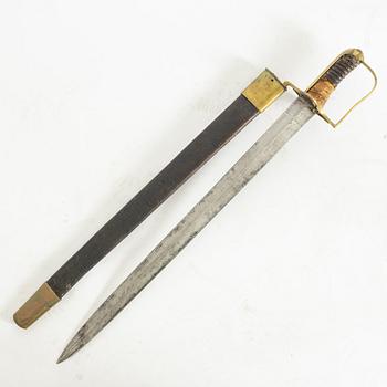 Sabre bayonet, Swedish, m/1815-20, with scabbard.