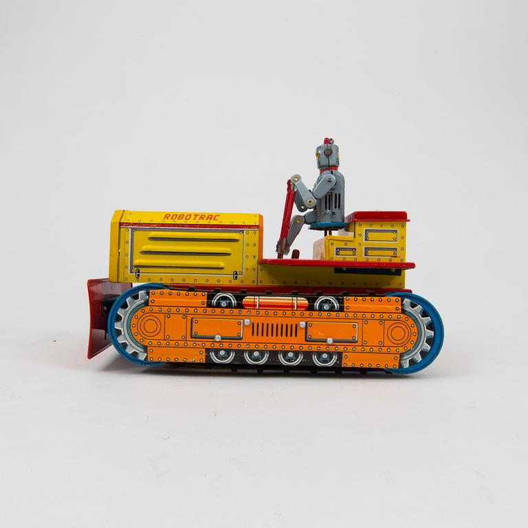 A tinplate Linemar "Robotrac Bulldozer," Japan, 1950s.