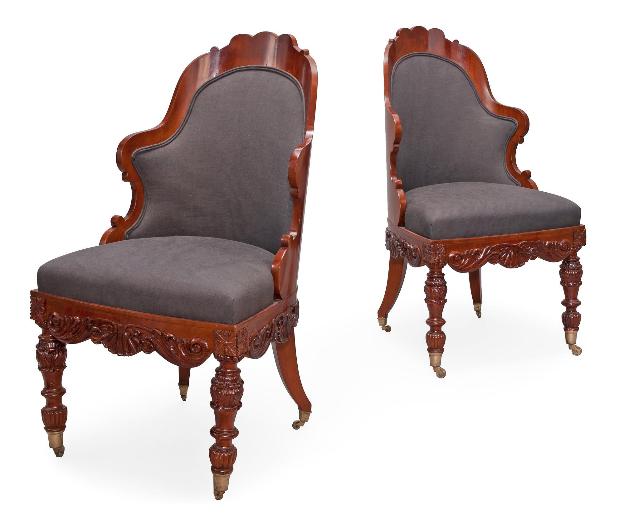 PAIR OF BATHTUB-ARMCHAIRS.