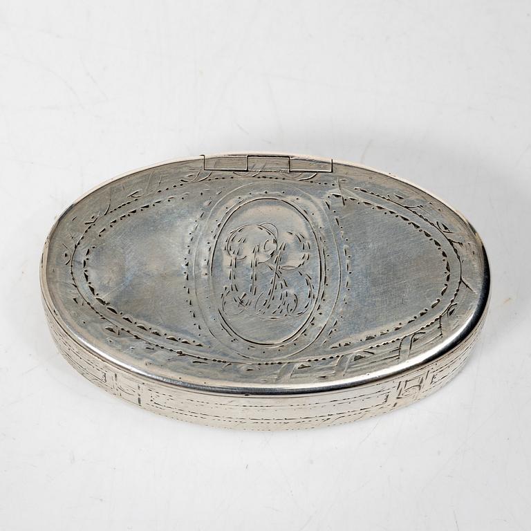 Box, silver, Erik Sorssell, Stockholm 1794.